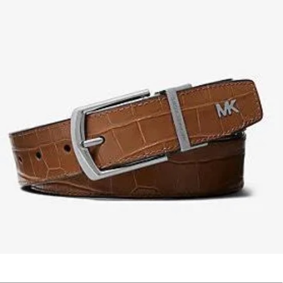 Michael Kors Reversible Embossed Leather Belt - Picture 1 of 10
